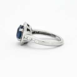 Bague Saphir Diamants baguettes