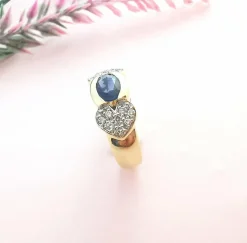 Bague Saphir Diamants Or