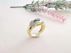 Bague Saphir Diamants Or
