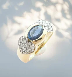 Bague Saphir Diamants Or