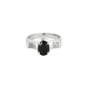 Bague saphir diamants or blanc