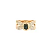 Bague saphir diamants or jaune