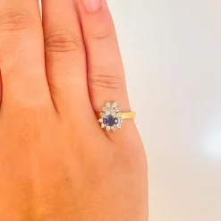 Bague Saphir Diamants Or jaune