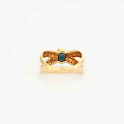 Bague saphir diamants or jaune