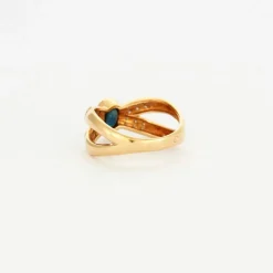 Bague saphir diamants or jaune