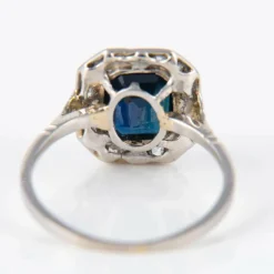 Bague Saphir Diamants Platine