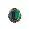 Bague Saphir Emeraude cabochons