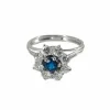 Bague saphir entourage