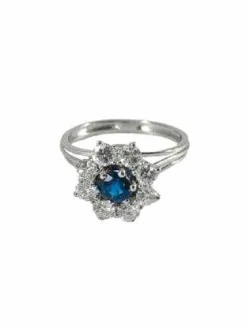 Bague saphir entourage