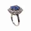 Bague saphir, entourage diamants