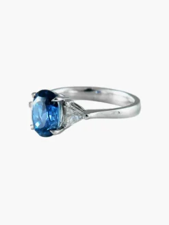 Bague Saphir et 2 Diamants