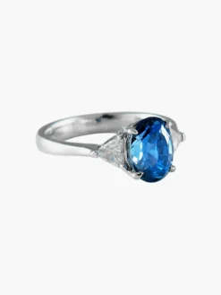 Bague Saphir et 2 Diamants