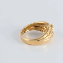 Bague Saphir et 5 lignes de Diamants