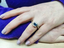 Bague saphir et diamant or jaune