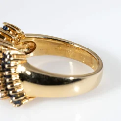 Bague saphir et diamant taille carrée
