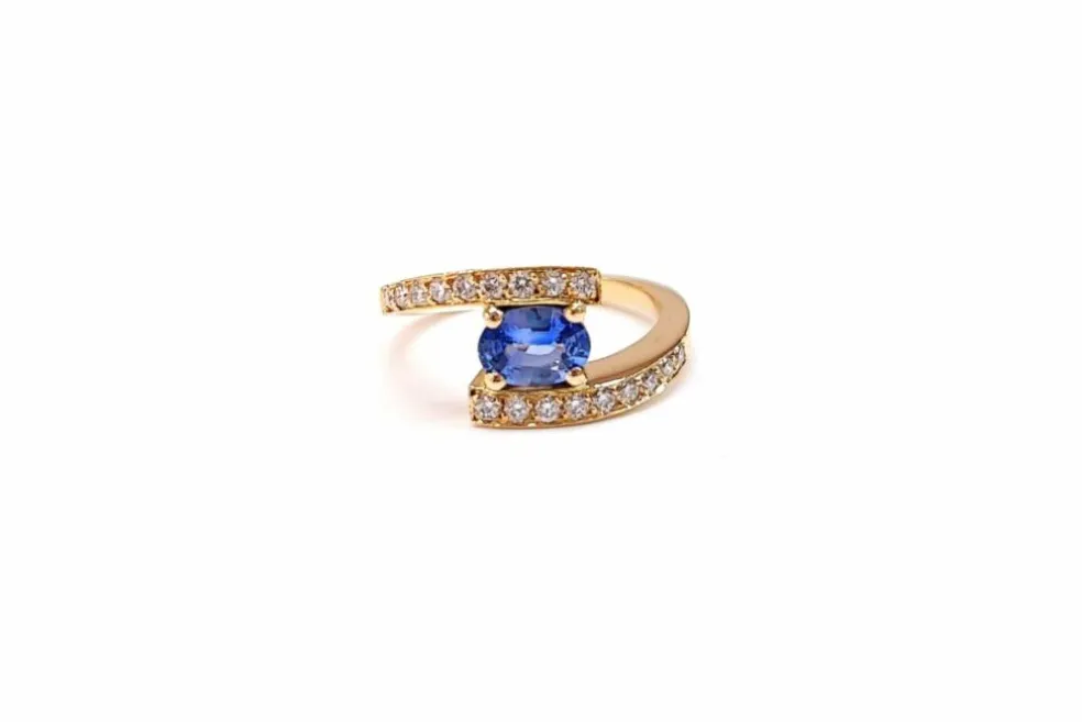 Bague saphir et diamants