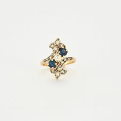 Bague saphir et diamants