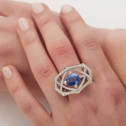 Bague saphir et diamants