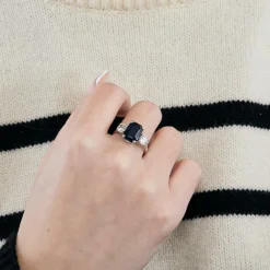Bague saphir et diamants