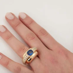 Bague saphir et diamants