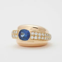 Bague saphir et diamants