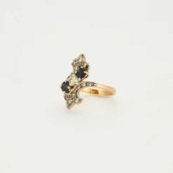 Bague saphir et diamants