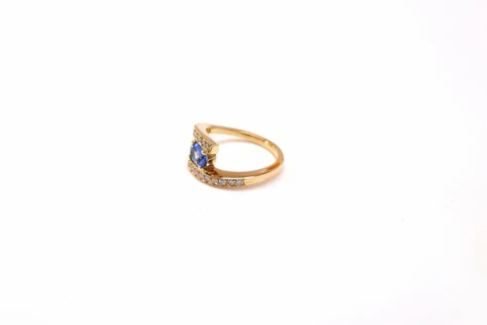 Bague saphir et diamants