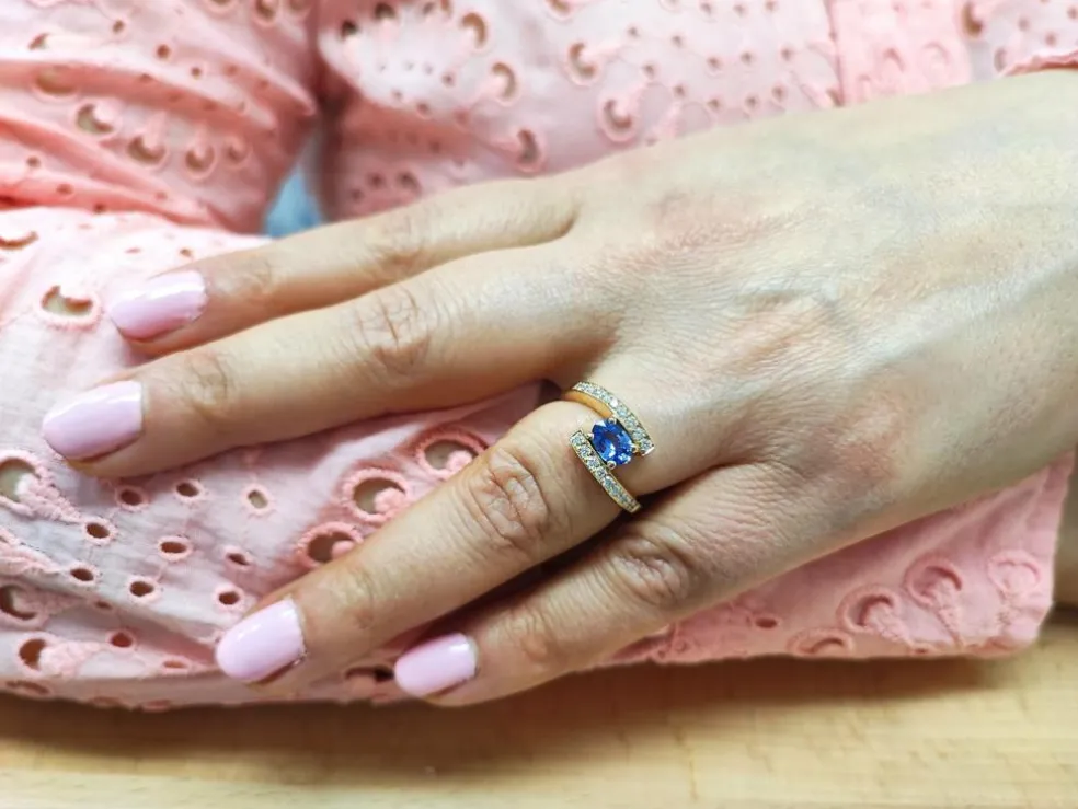 Bague saphir et diamants