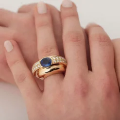 Bague saphir et diamants