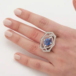 Bague saphir et diamants