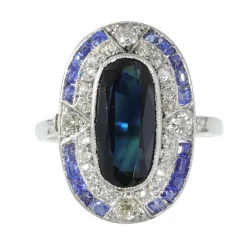 Bague Saphir et Diamants - L'élégance Art Déco Vintage