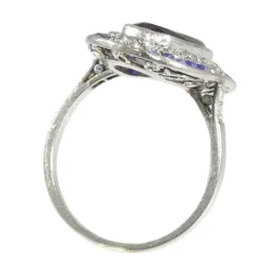 Bague Saphir et Diamants - L'élégance Art Déco Vintage