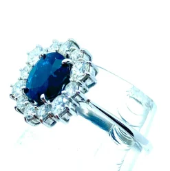 Bague saphir hexagonale