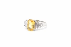 Bague saphir jaune 2 cts et diamants
