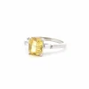 Bague saphir jaune de 2,02cts et diamants