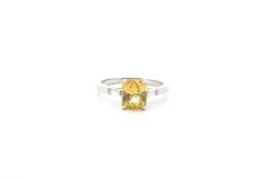 Bague saphir jaune de 2,02cts et diamants