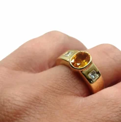 Bague Saphir jaune Diamants