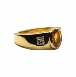 Bague Saphir jaune Diamants