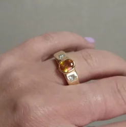 Bague Saphir jaune Diamants
