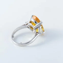 Bague Saphir jaune Diamants