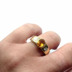 Bague Saphir jaune Diamants