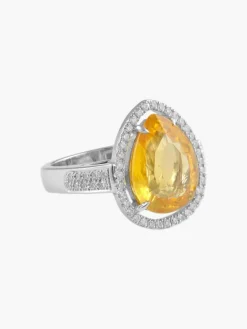 Bague Saphir jaune Diamants