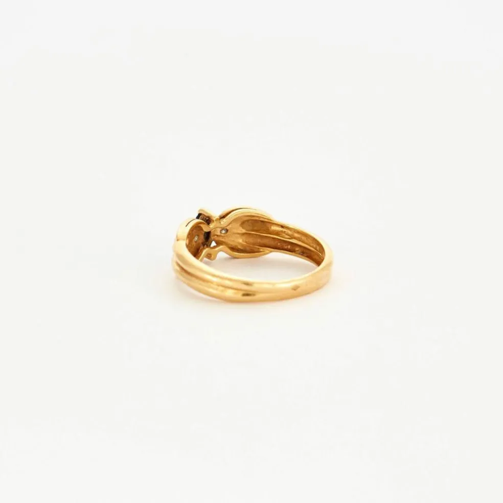 Bague saphir marquise diamants