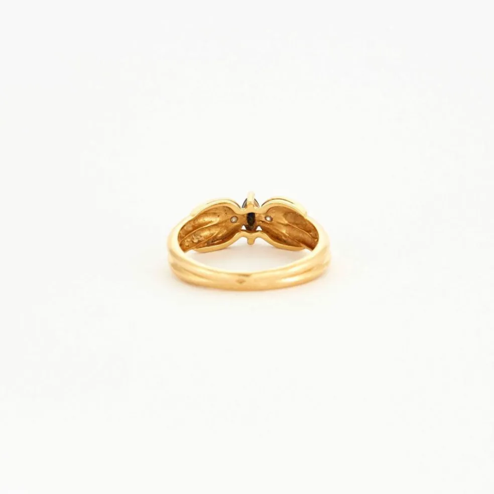 Bague saphir marquise diamants