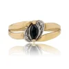 Bague saphir navette or jaune d'occasion
