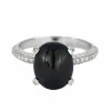 Bague saphir, or blanc et diamants