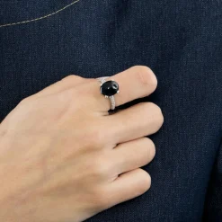 Bague saphir, or blanc et diamants