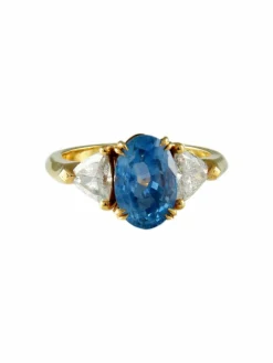 Bague Saphir Or jaune Diamants