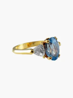 Bague Saphir Or jaune Diamants