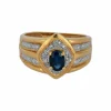 BAGUE SAPHIR OR JAUNE ET DIAMANTS